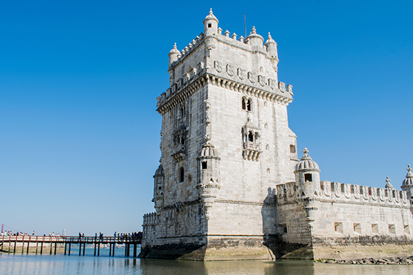 A photograph of the Torre de Belém, in Belém, Lisbon.