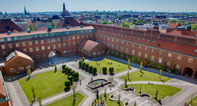 A photograph of the courtyard of KTH